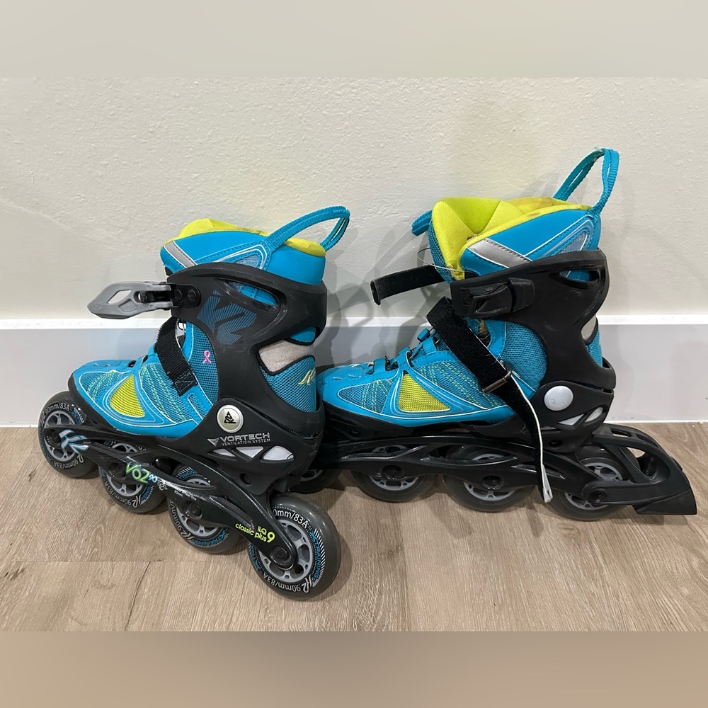 Vortex Blue and Green Inline Skates